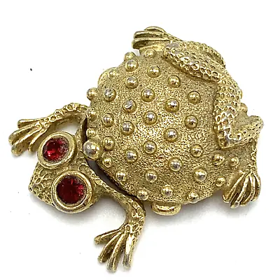 Vintage Helena Rubinstein Heaven Sent Frog Toad Perfume Trinket Red Ruby Eyes • $49.94