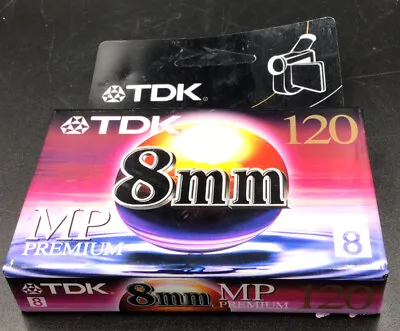 TDK Premium 8mm Camcorder Film Cassette Tape MP 120 Minutes ~ Factory Sealed • $5.38