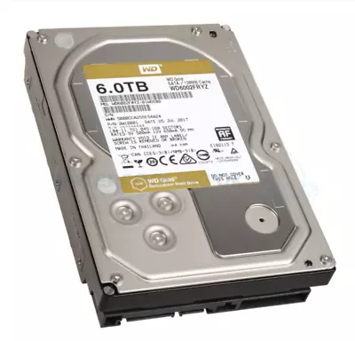 WD HARD Drive 6TB SATA III 128MB Cache 7.2K RPB 3.5  WD Gold Tested No Issues • $149