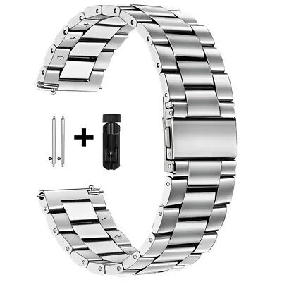 18/20/22/24mm Metal Watch Band Strap Replacement Stainless Steel Wrist Bracelet • $7.50