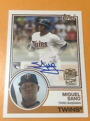 2016 Topps Archives Miguel Sano Fan Favorites Rc Rookie Auto • $5