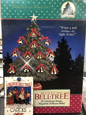 Vintage Holiday Classics Musical Bell Christmas Tree Plays 12 Songs With Brass  • $40