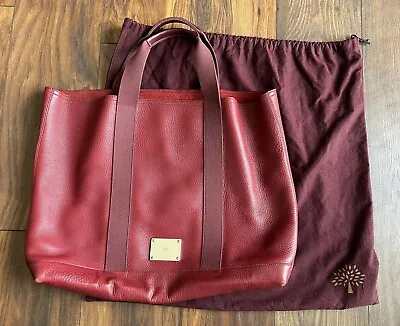 Mulberry Bordeaux Heavy Grain Leather City Weekender Large Tote Shopper Handbag • £285