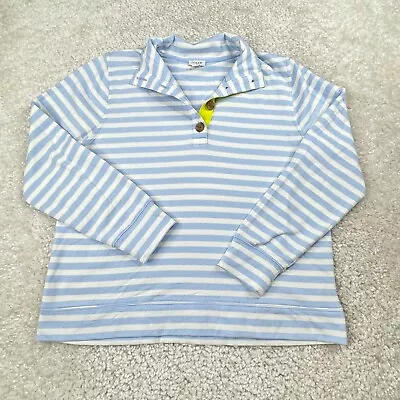 J. Crew Striped Half Button Pulllover Sweatshirt Womens Medium • $32.97