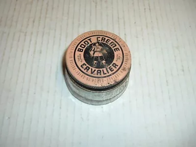 Vintage Boot Creme Cavalier Miniature Clear Glass Bottle Jar 1 1/2  • $7.95