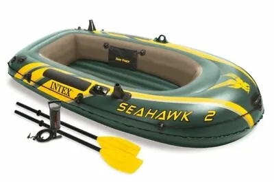 Intex Seahawk 2-Person Floating Boat Inflatable 1 Pump 2 Oars 7Ft 9” X 3ft 9” • $109.99