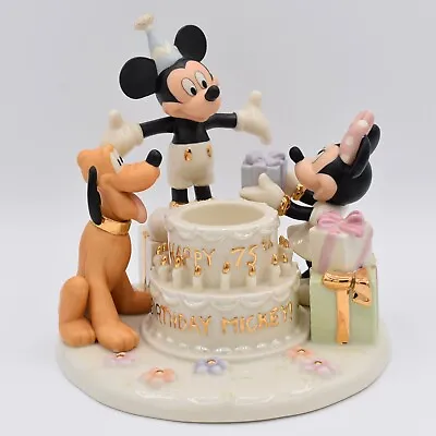 Lenox Classics Happy 75th Birthday Mickey Mouse Votive Ivory China W/24K Gold • $79.99