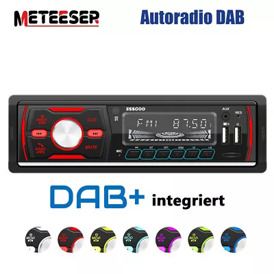 DAB+ Single 1DIN RDS AM FM Car Stereo Radio Bluetooth MP3 Player USB TF BT AUX • £30.99