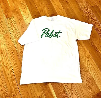 NEW Men's Pabst Blue Ribbon Green Shamrock Saint Patrick's Day T-Shirt White XL  • $9.95