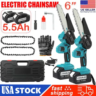 6 In Mini Handheld Electric Chainsaw Cordless Chain Saw Wood Cutter Rechargeable • $25.99