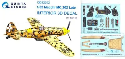 Quinta Studios 1/32 MACCHI MC.202 (LATE) 3D DECAL COLORED INTERIOR SET Italeri • $16.99