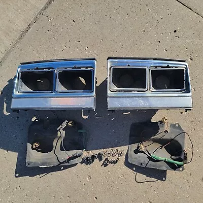 Volvo 240 Quad Square Headlight Set Nice Reflectors Rare 242 244 245 Headlights • $475