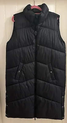 Women's Vero Moda Uppsala High Neck Regular Fit Long Gilet In Black L BNWOT • £25