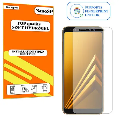 Screen Protector For Samsung Galaxy A8 2018 Hydrogel Cover - Clear TPU FILM • £3.98