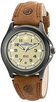 Timex Men's T47012 Expedition Metal Field Brown Leather Strap Watch • $54.81