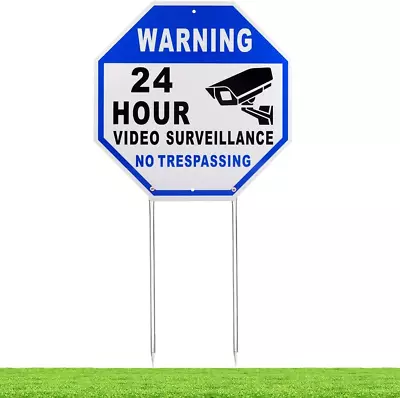 Video Surveillance Sign No Trespassing Reflective Metal Sign Aluminum Yard Sign • $19.94