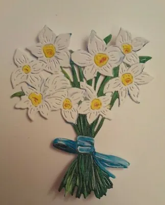 Easter Spring Daffodil Bunch Bouquet With Bow Die Cuts X 6 Card Making Toppers • £3.25
