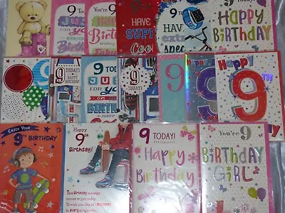 9th Birthday Card Ninth Nine Year Old Cute Boy Girl Age Card 9yr Huge Choice 20+ • £2.09