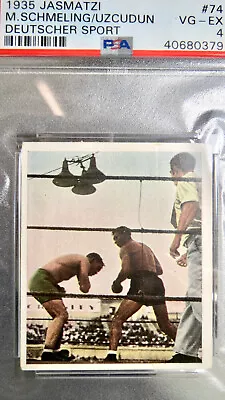 1935 Jasmatzi Max Schmeling-paulino Uzoudun #74 Psa4-vg-ex Hof Boxing Free Ship • $50