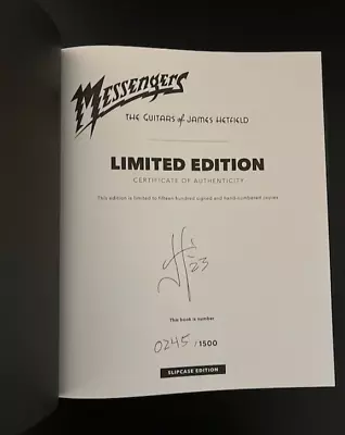 James Hetfield Metallica SIGNED Messengers Cover Slipcase Book 0245/1500 Sandman • £570.08