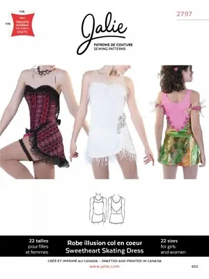 Jalie Sewing Pattern 2797 Sweetheart Skating Dress Kids Teenagers Women • £20.98