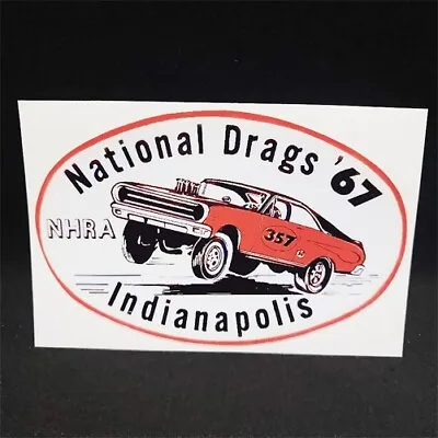 NATIONAL DRAGS '67 INDIANAPOLIS Vintage Style DECAL / STICKER Rat Rod Racing • $4.69
