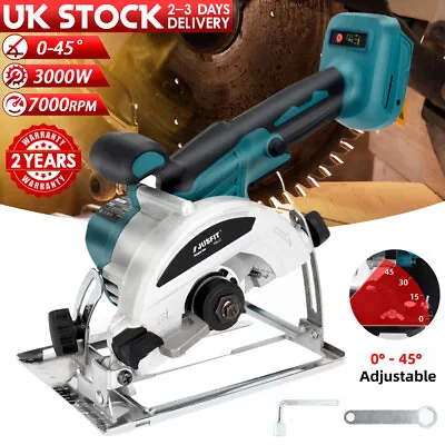 JUSFIT Cordless Brushless Electric Circular Saw Wood Cutter For Makita Battery • £37.85