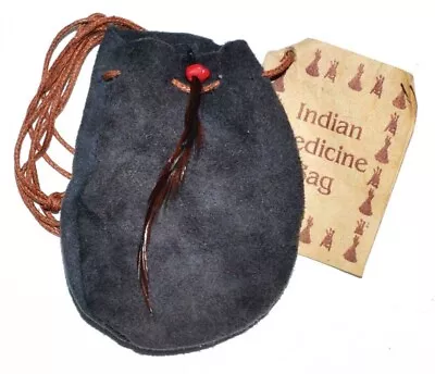 Gray 3  Indian Medicine Dream Bag Fabric Dice Jewelry Pouch With Stone Feather • $11.89