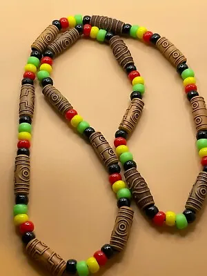 Handmade Pony Beads Stretchy Fashion Rasta Necklace • $14.50