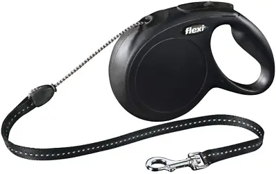 Flexi New Classic Retractable Lead Cord Black Small 12kg - 8m 26ft • £21.37