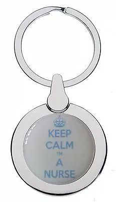 Keep Calm Im A Nurse Chrome Keyring • £4.99