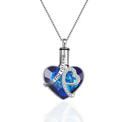 Ashes Urn Necklace Cremation Jewellery Heart Pendent For Ashes Memorial Locket • $8.99