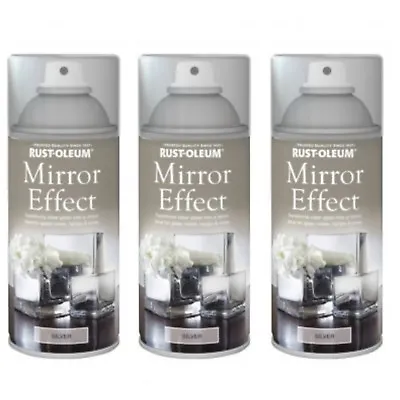 X1/x2/x3 Rust-Oleum Mirror Effect Spray Paint Silver Art & Craft Gloss Finish • £11.99