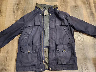 Pacific Trail Mens Medium Weight Field Coat Navy Blue Outside - Size Large • $24.99