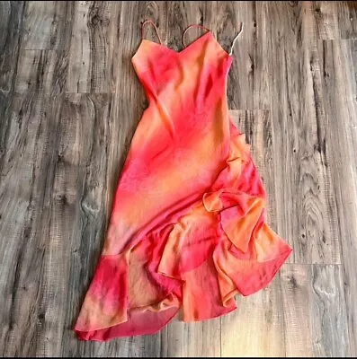 Vintage Fairy Watercolor Midi Ruffled Slip Dress Size Medium • $39.99