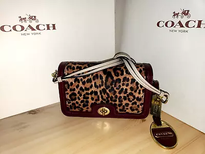 Coach Legacy Haircalf 10273 Two Tone Leopard Patterns Penny  Cross Body Clutch • $119.95