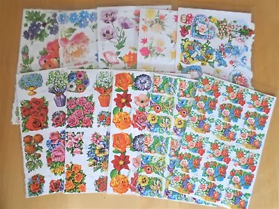 Mamelok Paper Scrap Reliefs Embossed Die Cut Flower Scrapbook 6 Sheets • £2.99