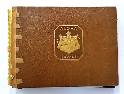 VINTAGE 1940s HAWAII & WWII MILITARY PHOTO ALBUM HULA GIRLS OFFICERS 142 PHOTOS • $100