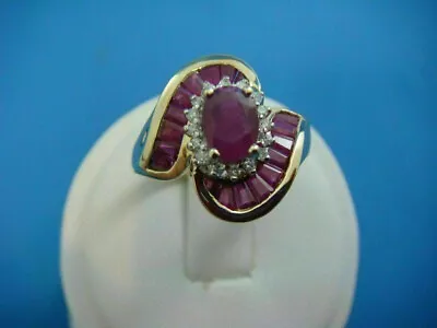 2.80Ct Lab-Created Red Ruby Engagement Vintage Ring 14K Yellow Gold Plated • $195