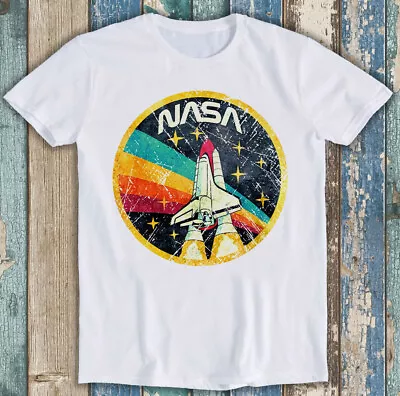 NASA T Shirt Distressed Logo Space Agency Vintage Tee M23 • £6.35