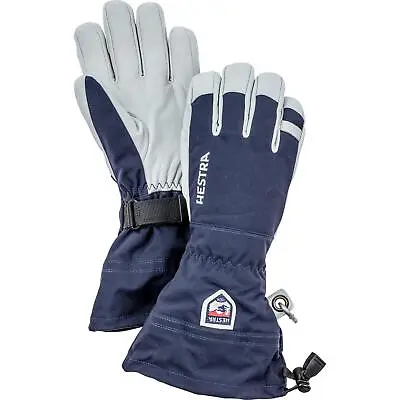 Hestra Gloves Army Leather Heli Ski Glove Unisex 5 Finger Navy • £90