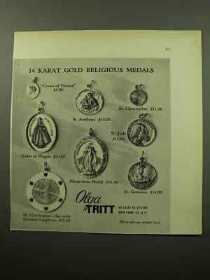 1950 Olga Tritt Religious Medals Advertisement • $19.99