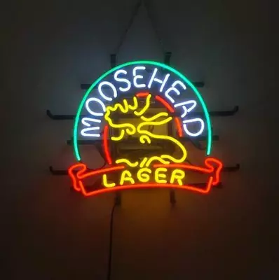 Moosehead Lager Beer Deer Head 17 X14  Neon Sign Light Lamp Bar Open Wall Decor • $122.49