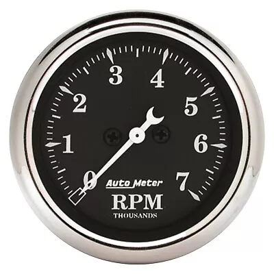 Auto Meter Old Tyme Black Series 2-1/16  In-Dash Tachometer Gauge 0-7000 RPM • $213.25