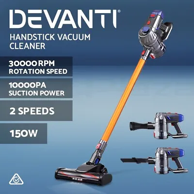 Devanti Handheld Vacuum Cleaner Stick Handstick Vac Bagless Cordless 150W Gold • $115.95