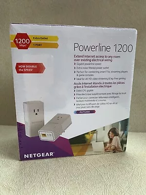 Netgear PLP1200-100PAS Powerline 1200 + Extra Outlet And 1 Port • $47.99