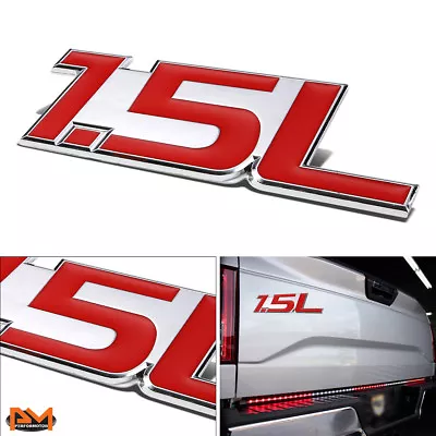 $6.89 • Buy  1.5L  Polished Metal 3D Decal Red&Silver Emblem For Chevrolet/BMW/Honda/Mini