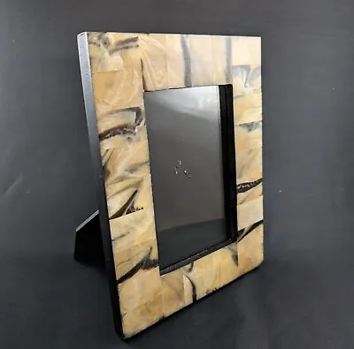 Photo Frame Faux Stone Onyx Or Marble Portrait Standing Easel Beiges Browns Boho • $19.99