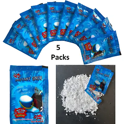 5x Packs Magic Snow Instant Artificial Fake Powder Kids Fun Christmas Decoration • £2.85