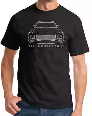 1971 Chevy Monte Carlo Classic Front End Design Tshirt New • $24.99